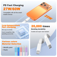 Câbles de charge rapide USB TPE Premium, emballage direct d'usine, ensemble d'affichage pour tous les types de téléphones, chargeur de téléphone Micro Type-C
