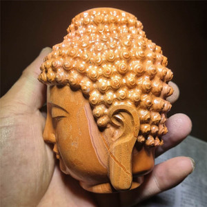 En gros naturel de guérison en pierre de cristal sculpté statue tête de bouddha en cristal de quartz sculpture sculpture de tête De Bouddha pour la décoration - Product Image 2