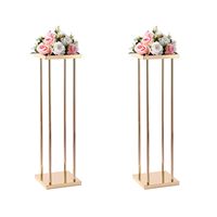 Centres de table de mariage en métal, vases colonnes dorés hauts, supports à fleurs géométriques pour mariage, décorations de table de mariage