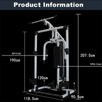 Rack de Potencia Multifuncional de Acero con Banco de Pesas, Soporte para Sentadillas y Máquina de Gimnasio con Cable Cruzado para Uso Comercial
