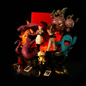 Set <span class=keywords><strong>de</strong></span> Figuras <span class=keywords><strong>de</strong></span> Anime <span class=keywords><strong>de</strong></span> 38 cm del Team Rocket, <span class=keywords><strong>Jessie</strong></span> y James, Estatua Coleccionable <span class=keywords><strong>de</strong></span> Pocket Monster con Meowth, Arbok y Weezing, Modelo <span class=keywords><strong>de</strong></span> PVC - Product Image 3