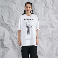T-shirt Hip Hop à manches courtes avec logo personnalisé, coupe ample tendance américaine, imprimé sur le col, coton et élasthanne, inspiré des célébrités