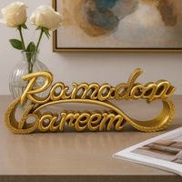 Nouveauté : Décoration de table islamique moderne en résine dorée, mosquée en résine, décorations Ramadan Kareem, Ramadan Mubarak, Eid.