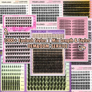 Kit de cils DIY à segments en grappe, volume intense, faits à la main, avec logo personnalisé, 8-16mm, bande superfine, plateau mixte, prix usine - Product Image 3