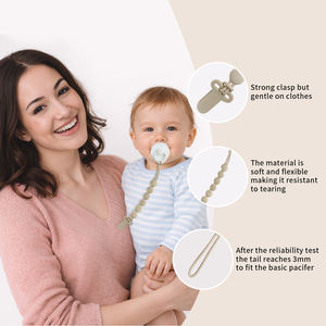 Clip de Silicona para Chupetes al por Mayor con Diseño de una Sola Pieza, Cadena de Silicona Suave y Flexible para Chupetes para Bebés Niños y Niñas - Product Image 2