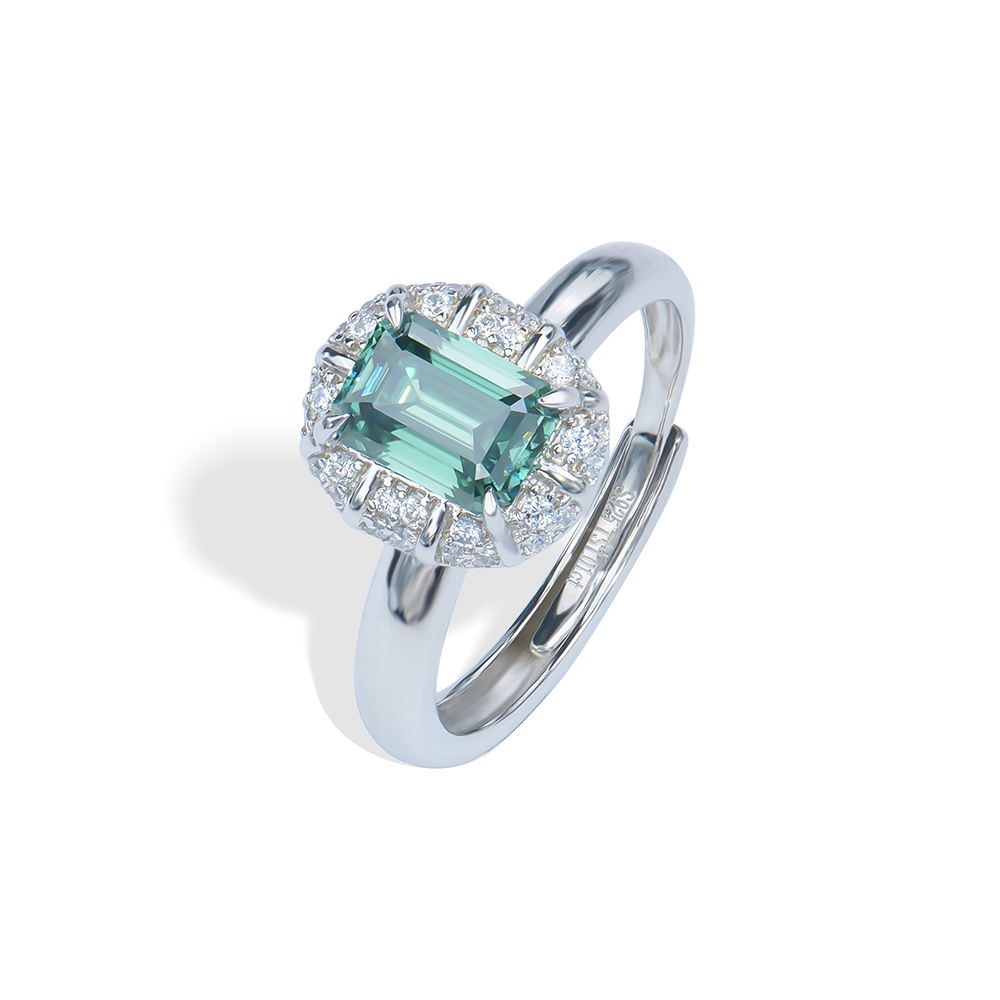 Vivid green emerald cut