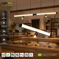 Éclairage linéaire LED de bureau Lightwoo, contrôle intelligent, système de rail magnétique 48V 20mm/5mm, éclairage haut et bas, boutique, showroom