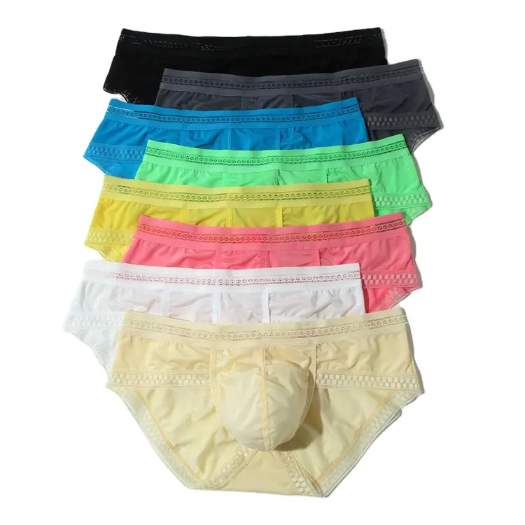 Heiße Männer sexy Unterwäsche transparent Großhandel Herren Slips Nylon Höschen für Mann