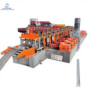 Machine de formage à froid de poteaux en aluminium/galvanisé entièrement automatique à grande vitesse avec moteur PLC haute précision pour garde-corps et clôtures routières - Product Image 1