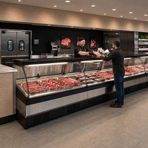 Vetrina Refrigerata Commerciale per Carne e Alimenti Freschi 1000mm, Interno in Acciaio Inox, Piano in Vetro Curvo, Termostato Digitale, per Macelleria - Product Image 3