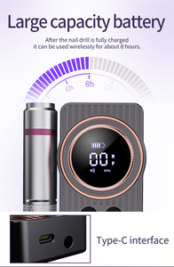 50W Wireless Nail Drill Machine Portable Rechargeable Electric <b>E</b> <b>File</b> for Professional Manicure Salon - Product Image 6