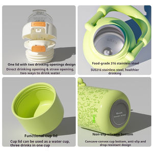 Gobelet isotherme à double ouverture pour femmes, au design élégant et grande capacité, en acier inoxydable 316, portable pour l'extérieur - Product Image 3