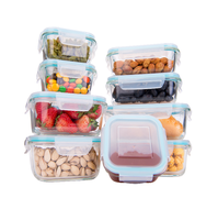 Ensemble de 9 boîtes de préparation de repas fabriquées en Chine, résistantes à la chaleur, sans BPA, compatibles micro-ondes, empilables, boîte à lunch, bento