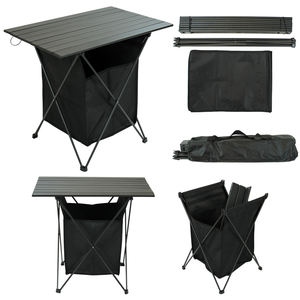 Outdoor Portable Lightweight Picnic Travel Hiking <b>Collapsible</b> <b>Small</b> Compact Camping <b>Table</b> With Oxford Storage - Product Image 2