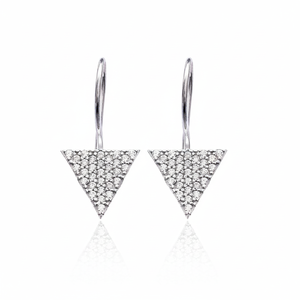 Pendientes de piedra de circón triangular para mujer, joyería turca de Plata de Ley 925, venta al por mayor - Product Image 2