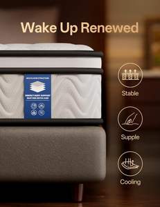 Colchón Ortopédico de Alta Calidad con Resortes Ensacados Híbridos Modernos, Espuma Viscoelástica con Gel Refrigerante y Látex para Hogar y <span class=keywords><strong>Hospital</strong></span>, Personalizable - Product Image 2