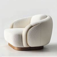 Fauteuil pivotant de luxe en velours bouclé crème au design moderne, hauteur réglable, portable, pour salon, chambre, bureau à domicile, salle à manger