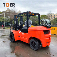Chariot élévateur GPL 5 tonnes TDER, directement de l'usine, avec moteur EPA, pneus avant doubles et positionneur de fourches à déplacement latéral
