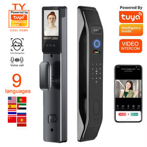 Serrure intelligente Serrure intelligente noire Wififingerprint Porte 2025 Wifi Tuya Serrure de porte intelligente avec caméra et empreinte digitale <span class=keywords><strong>pour</strong></span> les hôtels - Product Image 1