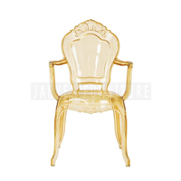 Chaise empilable avec accoudoirs pour événements de mariage, modèle Prince Amber Ghost Belle Epoque
