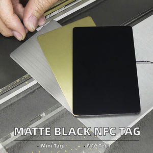 Cartão de Visita Híbrido de Metal em Aço Inoxidável Preto Fosco RFID NFC, Mini Tag Contactless 13.56MHz - Product Image 2