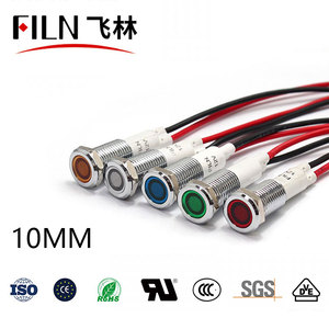 10 Mét Bảng Điều Khiển Chỉ Số Ánh Sáng Kim Loại Chống Thấm Nước IP27 Pilot <span class=keywords><strong>Lamp</strong></span> Singal Bulb <span class=keywords><strong>Led</strong></span> 12V Red Green Amber Xanh Trắng - Product Image 6