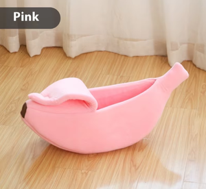 겨울 솔리드 패턴 바나나 모양 애완 동물 침대 애완 동물을위한 따뜻한 반 밀폐 고양이/개/햄스터 하우스 잠자는 매트 - Product Image 5