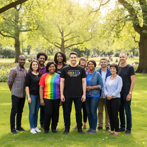 T-Shirt Unisex con Grafica Bandiera Arcobaleno, Manica Corta, Collo Tondo, Stampa Digitale, Abbigliamento Promozionale per Adulti - Product Image 2