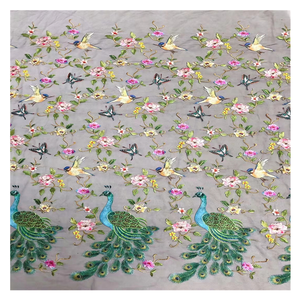 Dentelle florale colorée élégante, magnifique tissu brodé, dentelle florale, textile de créateur, mode dentelle - Product Image 4