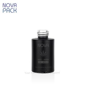 Flacon compte-gouttes en verre plat noir <span class=keywords><strong>mat</strong></span> de luxe de 1oz 20ml 30ml 40ml 50ml 60ml Flacon compte-gouttes de sérum d'huile essentielle à épaule plate - Product Image 5