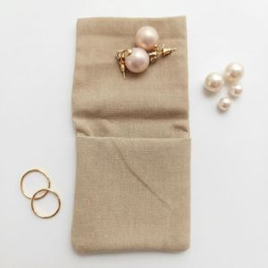 Sacs à cordon en coton imprimés avec logo personnalisé, taille 6*7cm, beige, doux, 100% coton, matériau en lin, impression OEM pour la promotion de la marque - Product Image 1