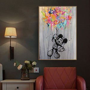 الكتابة على الجدران الاطفال غرفة الفن قماش لوحات أعلى الفن قماش يطبع جدار حقيبة مدرسيّة تحمل رسومات كرتون للأطفال غرفة كوادروس الجدار الديكور - Product Image 6