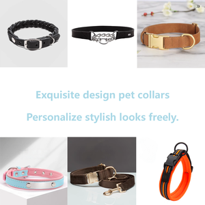 Collar para mascotas personalizado <span class=keywords><strong>PINK</strong></span>, diseño de fabricante, logotipo, Collar para la cabeza con logotipo y decoración de plumas, patrón de impresión, correa para perros y gatos - Product Image 5