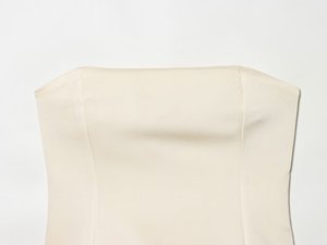 Zevity 2026 Blusa Elegante para Mujer, Diseño Sexy sin Tirantes con Plumas, Blusa Ajustada con Cremallera en la Espalda, <span class=keywords><strong>Blusas</strong></span> Chic, Crop Tops - Product Image 3