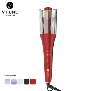 New Ceramic Curling Iron Wand Roller Wave Machine Auto Rotating Universal Voltage Transparent Cover Automatic Hair Curler