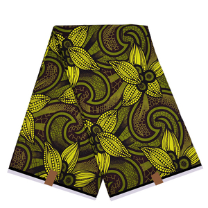 Approvisionnement d'Usine Grossiste de Pagnes Africains en Coton Véritable Tissu Imprimé Wax Africain de 6 Yards <span class=keywords><strong>pour</strong></span> Vêtements - Product Image 1