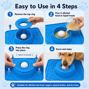 2 in 1 Silicone <b>Dog</b> <b>Bowls</b> Lick Mat Slow Feeder <b>Dog</b> Lick Ball for Liquid Food Non-Slip Licking <b>Bowl</b> Enrichment <b>Dog</b> Licking Toy - Product Image 3