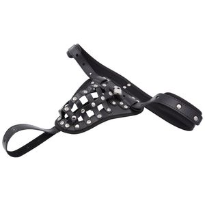 Roestvrijstalen Hanenkooi Voor Heren Met Lederen Bdsm-Kuisheidsvergrendeling Voor Volwassenen En Sm Bondage-Uitrusting - Product Image 5