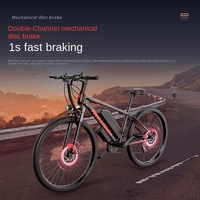 Vélo de montagne électrique HUOSEN DDC-003 avec moteur brushless sur le moyeu avant de 26 pouces, batterie au lithium 250-500W, vitesse de 30-50 km/h, double batterie