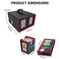 Boîte de rangement pour cartes compatible avec Commander Display, boîte de rangement 5 en 1 avec serrure et poignée en métal