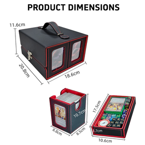 Boîte de rangement pour cartes MTG compatible avec le présentoir Commander, boîte de rangement pour cartes 5 en 1 avec serrure et <span class=keywords><strong>poignée</strong></span> en métal - Product Image 2