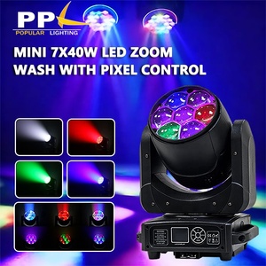 Mini Faro Wash <span class=keywords><strong>LED</strong></span> Zoom 7x40W RGBW |   Controllo Pixel e Miscelazione Fluida dei Colori per Palcoscenici ed Eventi - Product Image 1
