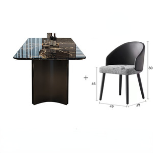 Light Luxury Modern Minimalist Rectangular <strong>Dining</strong> <strong>Table</strong> High-End <strong>Extendable</strong> Chair <strong>Set</strong> for Small Apartments for Living Room Metal - Product Image 6