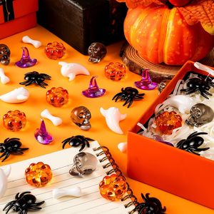 ZHWKMYP 110 Pezzi Decorazioni da Tavola per Halloween, Mini Zucche, Fantasmi, Teschi, Ragni, Cappelli da Strega in Acrilico - Product Image 4