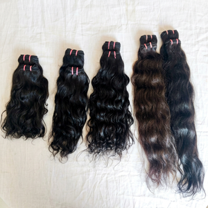 Extensions de cheveux humains vierges Remy non traités 100% naturels, origine Inde, qualité supérieure, ondulés naturels, 100g - Product Image 1