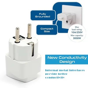 Convertisseur de puissance <span class=keywords><strong>Euro</strong></span> Plug Adaptateur Cuivre Allemagne Plug Adaptateur Us Uk vers Eu 2 Broches <span class=keywords><strong>Euro</strong></span> Travel Plug Outlet Adapter - Product Image 5