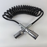 Cable de alimentación espiral de alta resistencia con aislamiento de PU, nuevo, de 7 pines, metálico, para remolque, negro y verde