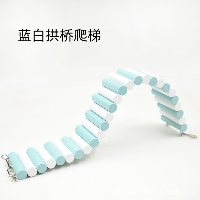 บันไดสะพานโค้งสีฟ้าขาว