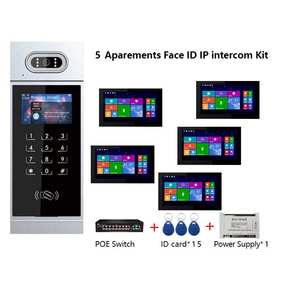 Kit de Intercomunicación IP de 8 Unidades con Certificación CE y Sistema de Videoportero con Reconocimiento Facial y Timbre IP con Audio - Product Image 1
