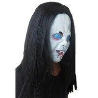 Masque de tête fantôme Sadako d'horreur en PVC, 1 couleur, pour maison hantée, Halloween, fête costumée, nouveautés, vente en gros